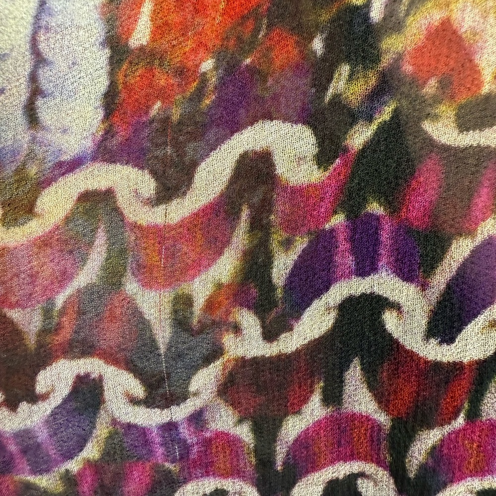 Diane Von Furstenberg Print Sheer Silk Mini Dress with Lining size 14 - Picture 9 of 11
